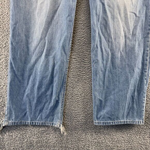 Vintage Ecko Unltd Jeans men's 36 Blue Denim Light Baggy Thrashed Y2k NO BUTTON - Picture 2 of 13